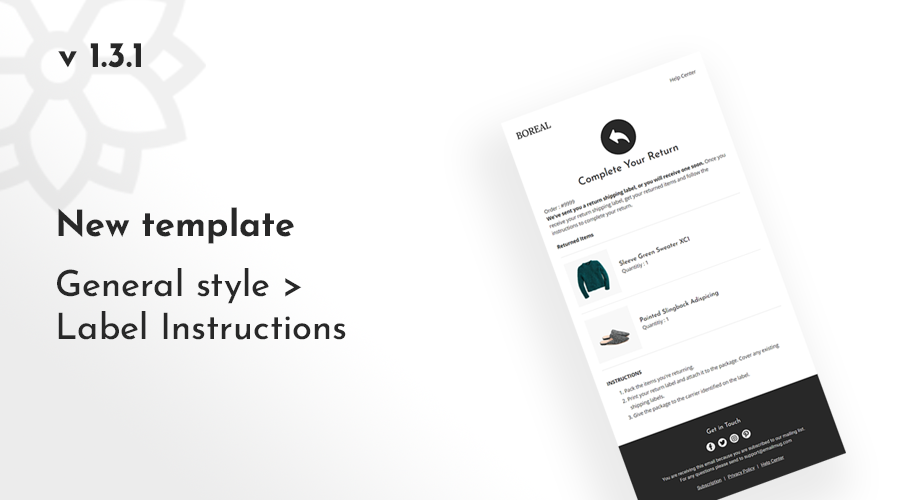 Boreal - Shopify + HTML Notification and Transactional Email Template - 2