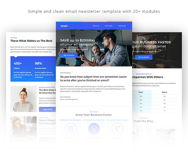 Onair - Responsive Email Newsletter Template - 1